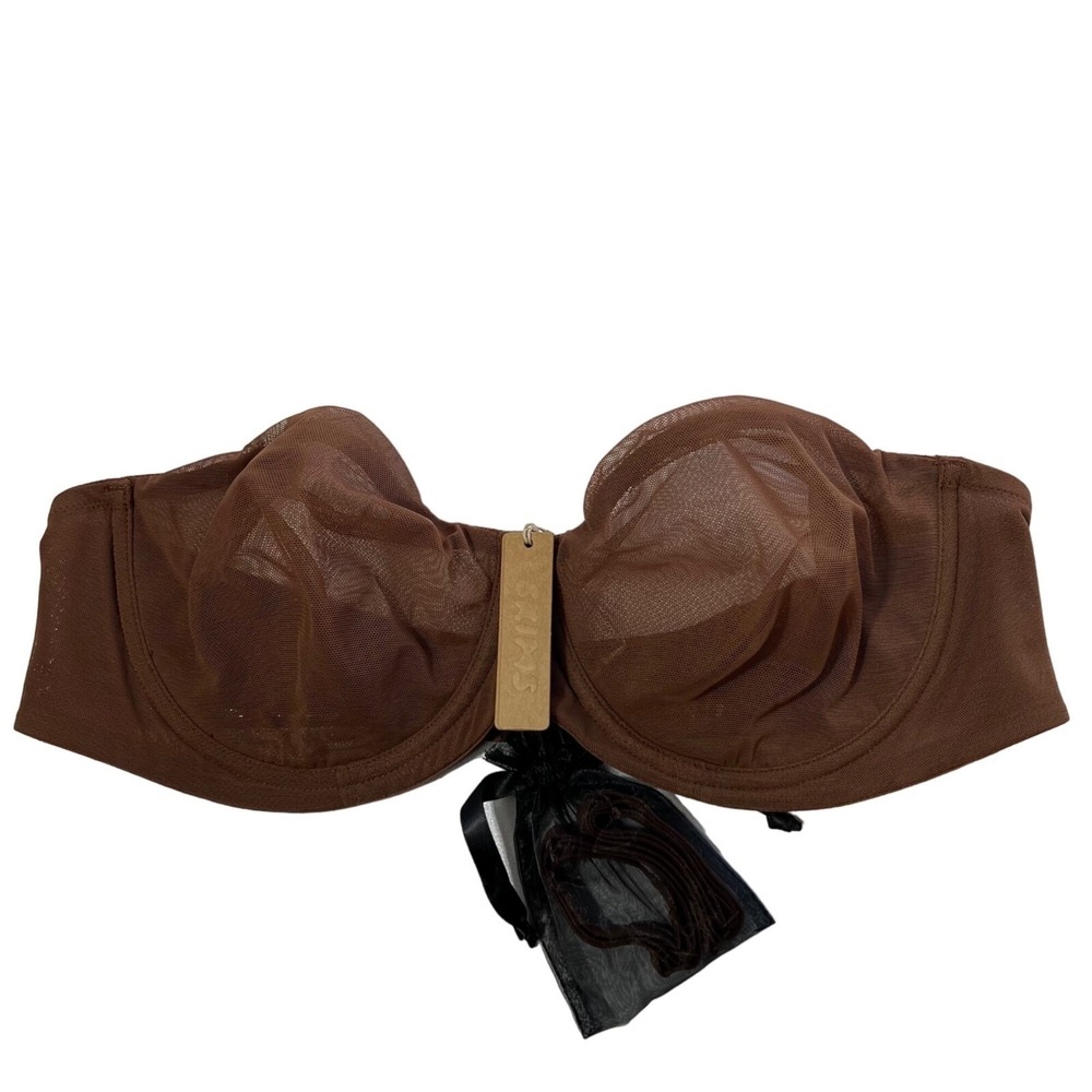 SKIMS Ultra Fine Mesh Strapless Bra Underwire Convertible 40B Jasper